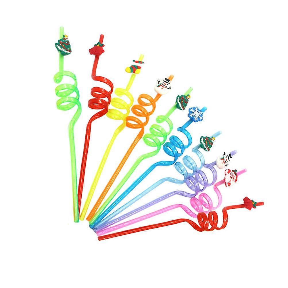 Christmas Drinking Straws for Drinking 10Pcs Assorted Supplies