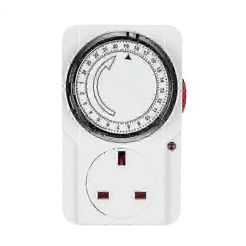 Energy-saving Timer Socket 24-hour Segment Control White Compact British Standard Plug