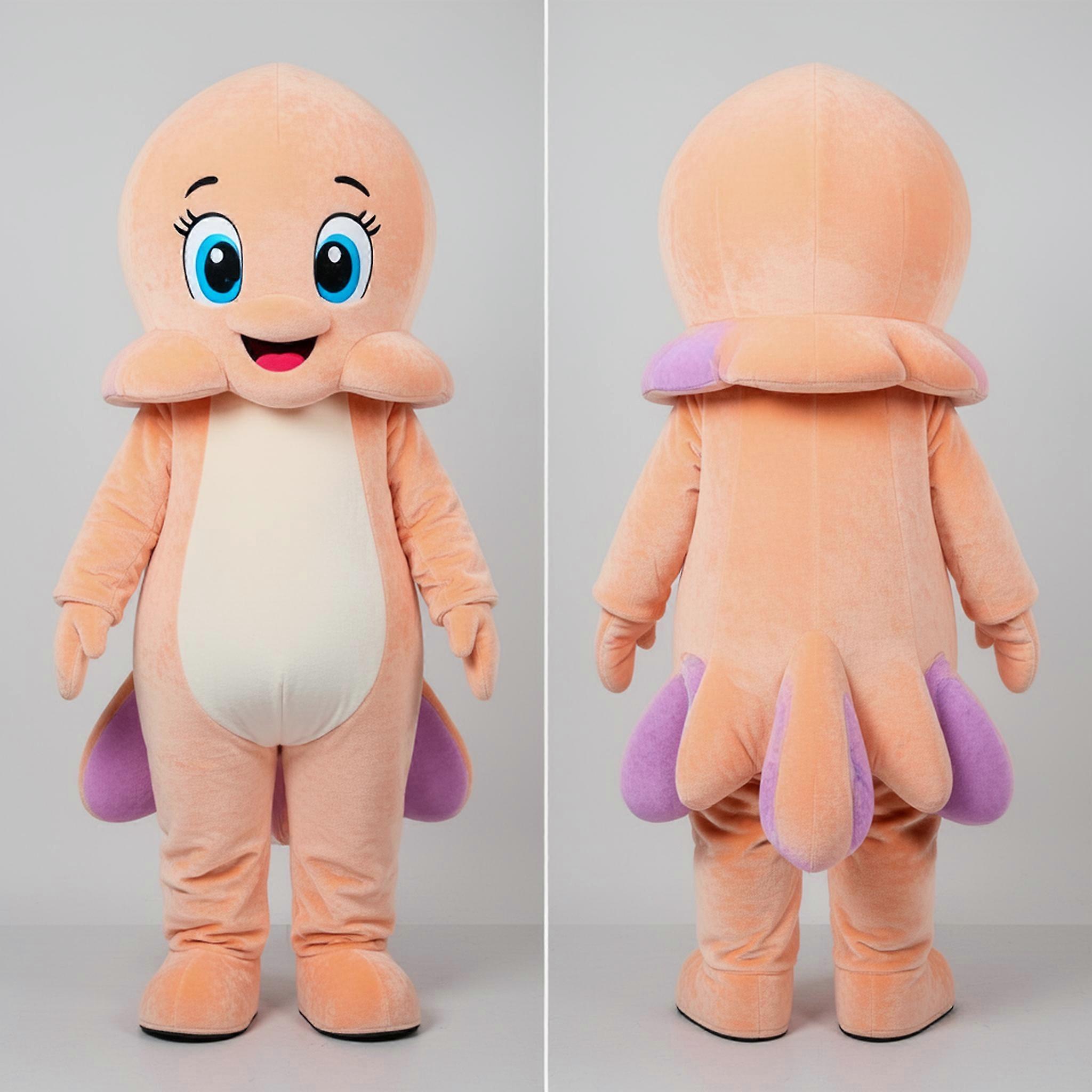MASTICOT Peach Colored Rounded Squid Mascot