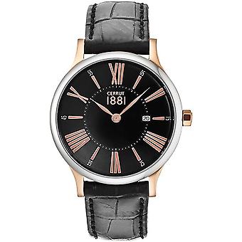 Cerruti Siena Quartz analoge man horloge met Cra099I222C Cowskin armband