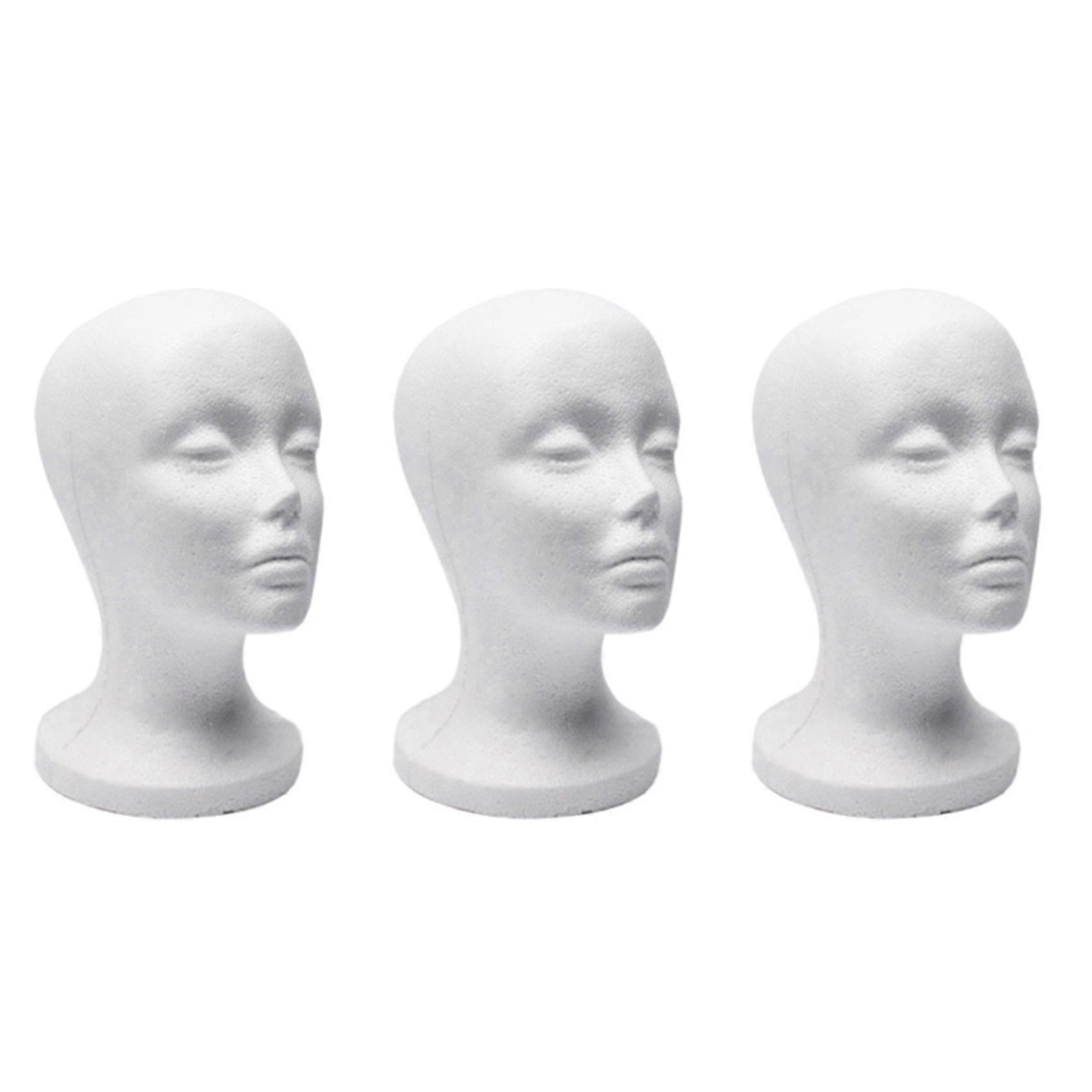 3Pcs Styrofoam Wig Head Display Stand