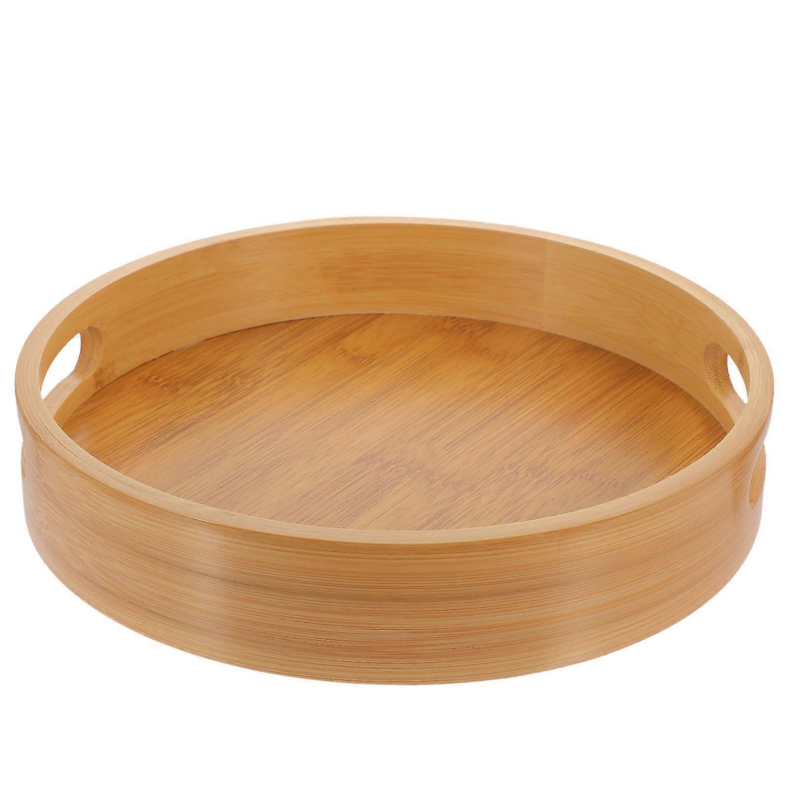 Bamboo Serving Tray Round Design for Serving Tea and Snacks