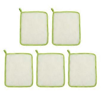 Exfoliating Wash Cloths Nylon Shower Towel for Bathing 5Pcs Green Scrub Towels