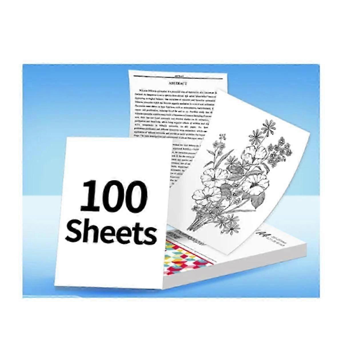 A4 Thermal Paper 100 Sheets for Phomemo M08F Printer - High Resolution, Quick-Dr