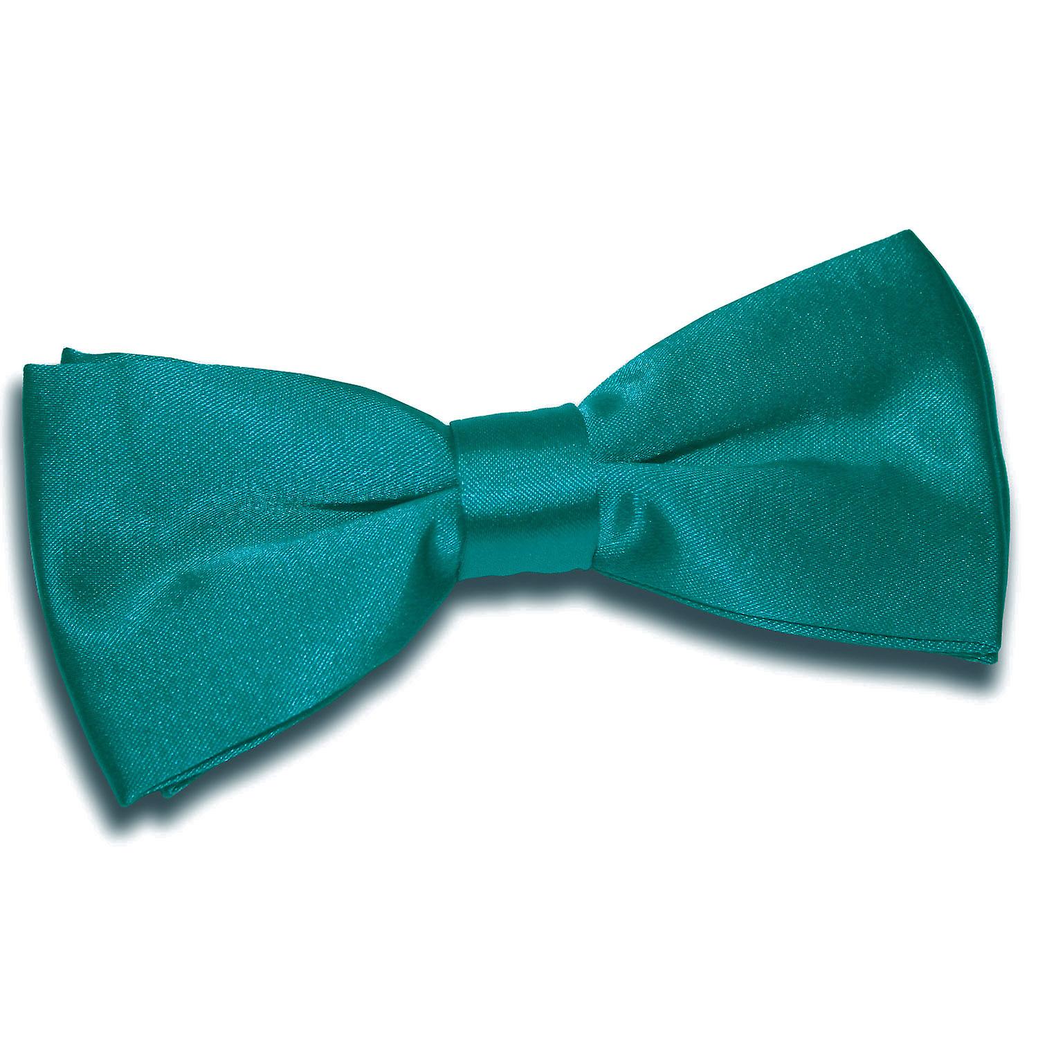 Teal Plain Satin Pre-Tied Bow Tie