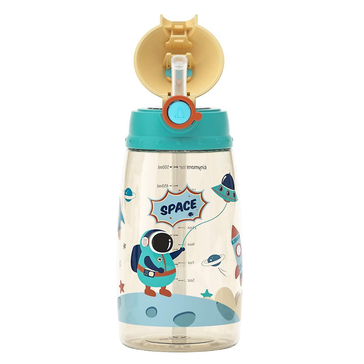 19oz Small Kids Water Bottle with Straw Caps Leak-proof Locking