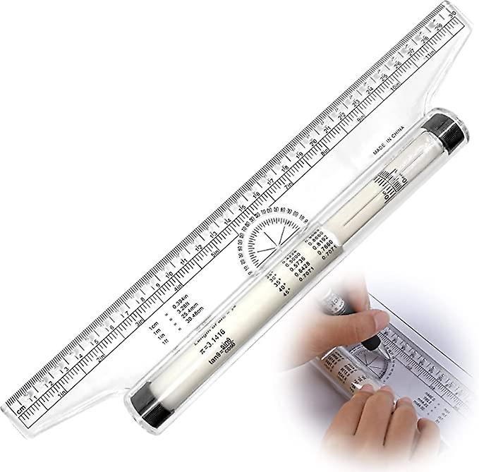 30cm Rolling Ruler, 1 Pcs Plastic Rolling Protractor Ruler, Clear Multi-Purpose Parallel Rolling Ruler and Protractor Drafting Ruler, Drafting Measuri