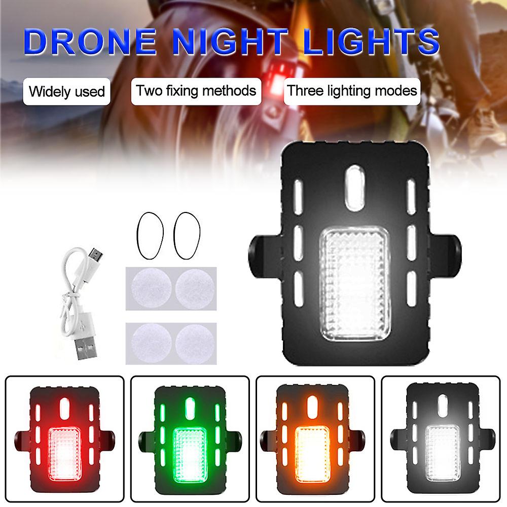 4 Colors Portable Drone Strobe Light Mini Night Riding Bike Warning Rear Lamp Usb Rechargeable Helmet Running Flashing Light