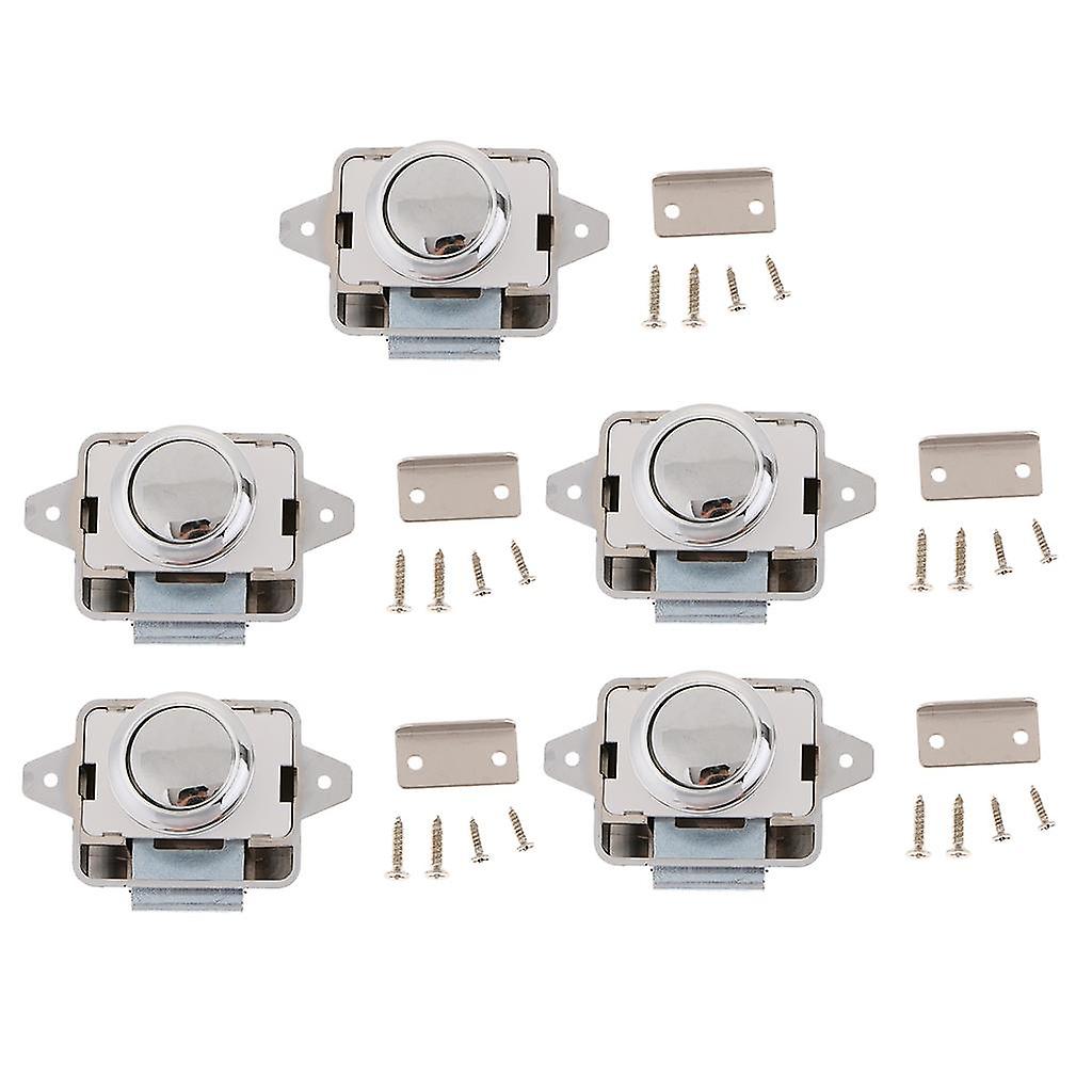 Push Button Cupboard Catch Lock Latch for Motorhome Boat 5Pcs