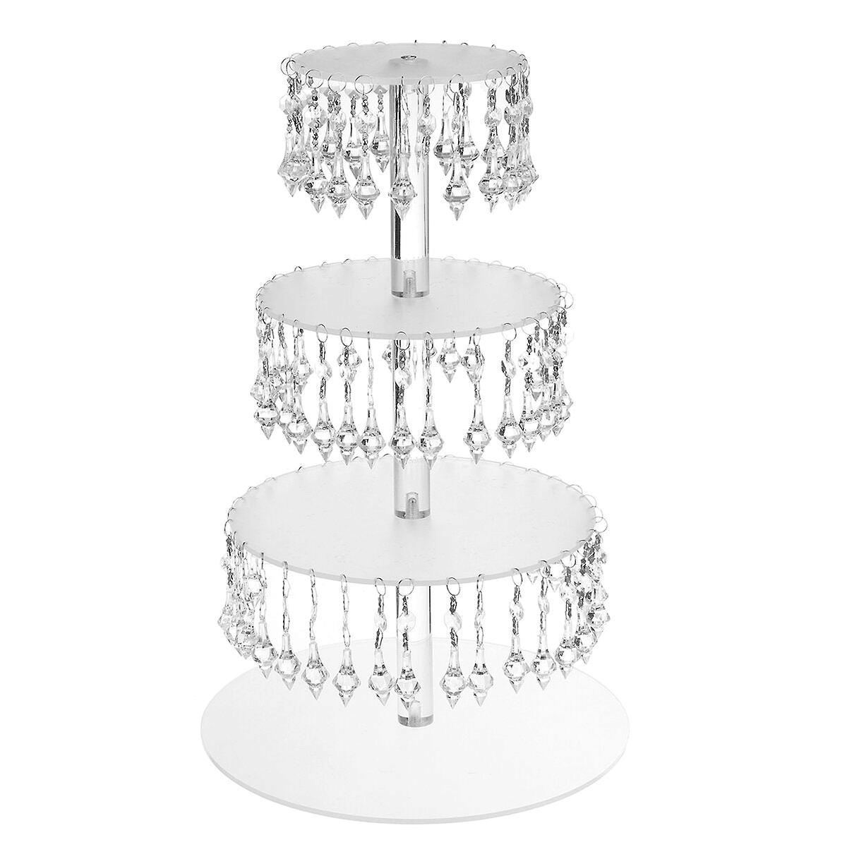 4-Layer Acrylic Cake Stand With Remote-controlled Led Light For Cupcake Party Display