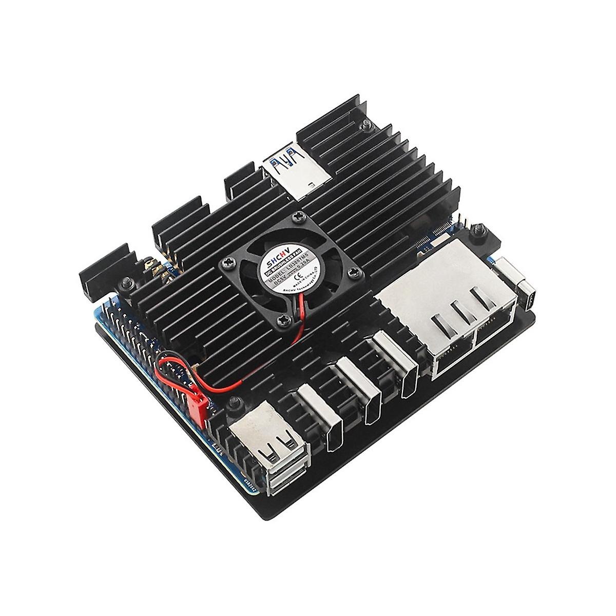 For Orange Pi 5 Plus Aluminum Case Active Passive Metal Cooling Radiator with Cooling Fan Heatsinks