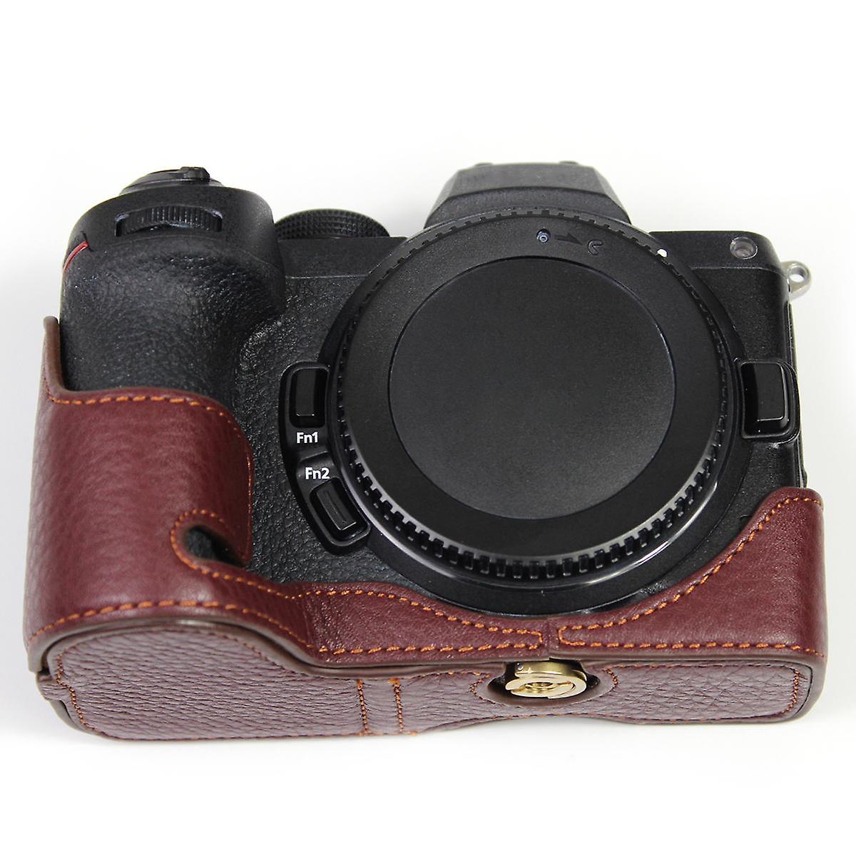 ニコンZ5 / Z6 / Z7 / Z6II / Z62 / Z7II / Z72用バッテリー開口部付きレザーカメラボトムハーフボディケース