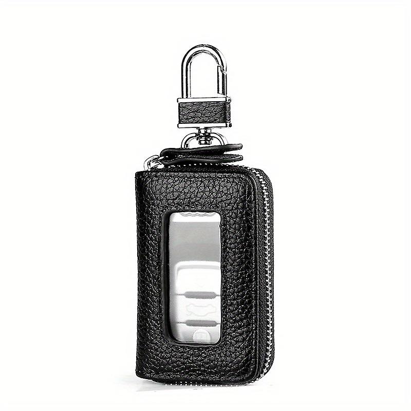 Leather Car Key Case Business Key Shell Waist Hanging Zipper Key Protection Case Car Key Leather Case Smart One-button Start Remote Control Key Case