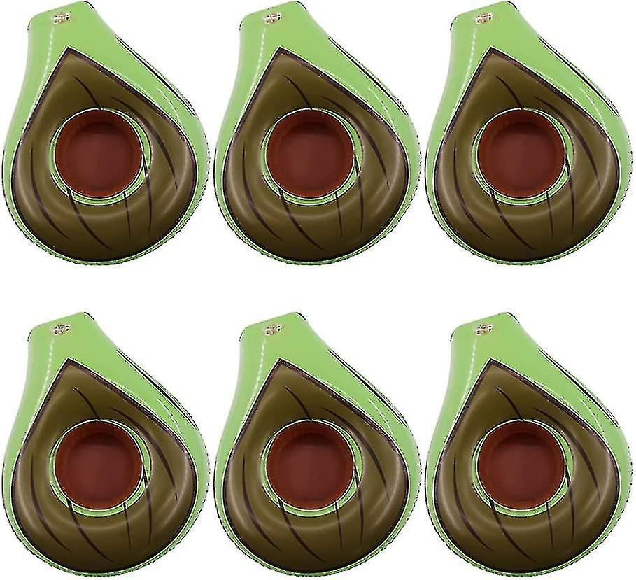 Inflatables 6pcs Drink Floats Avocado Fruit Pool Drink Holder Reusable Inflatable Float Coasters For
