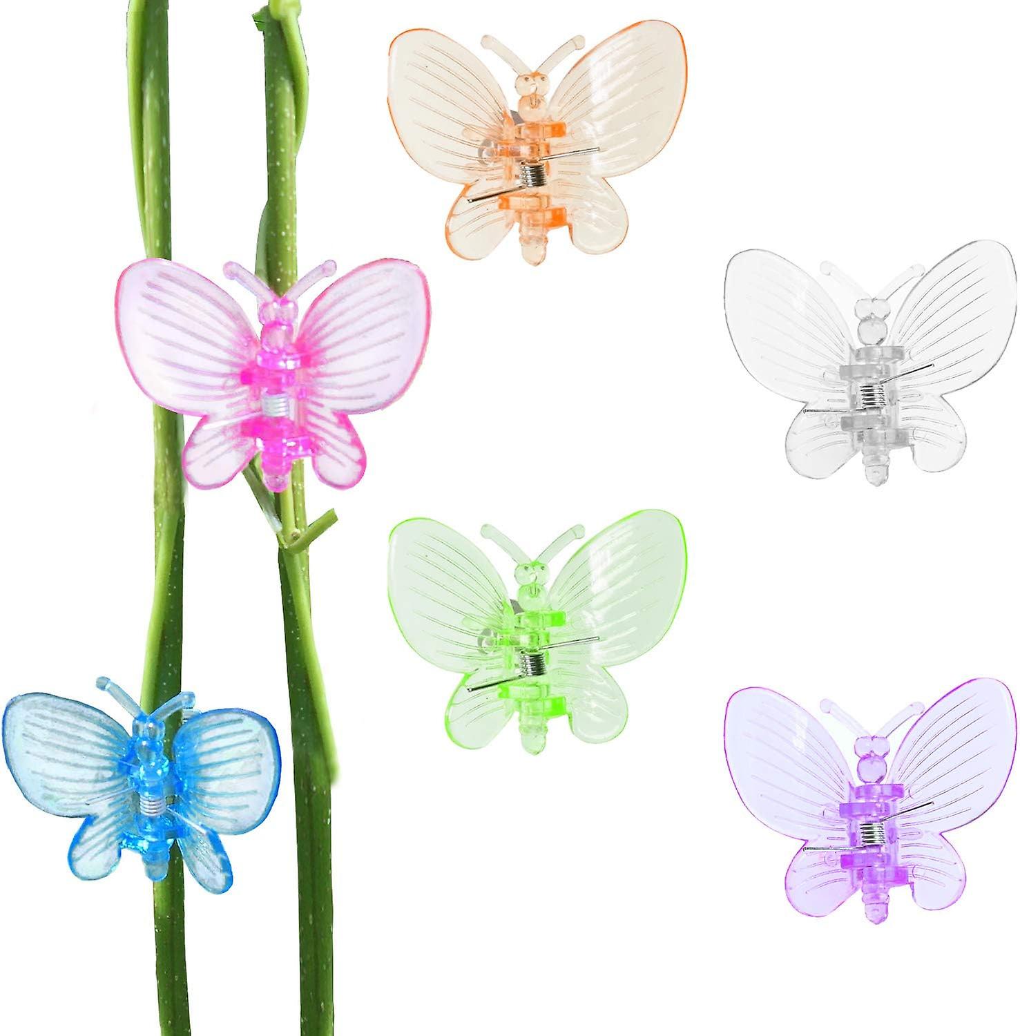 30 Pcs Butterfly Orchid Clips, Orchid Support Clips, Vine Clips, Plant Clips, for Supporting Flowers, Orchids and Vines (Mixed Colors, 30 Pcs)