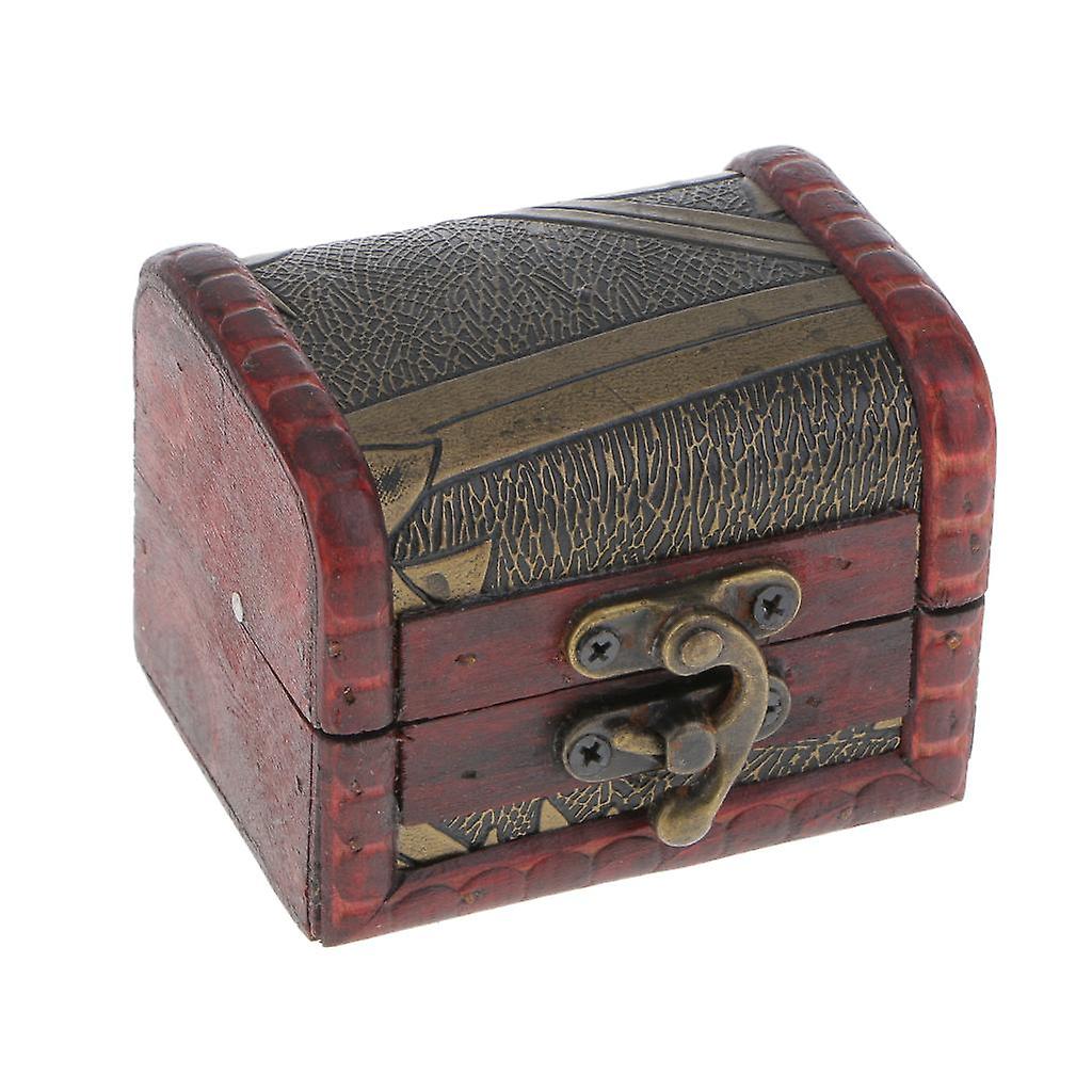 Retro fa zár kincses láda ékszertároló ajándékdoboz konténer tok
