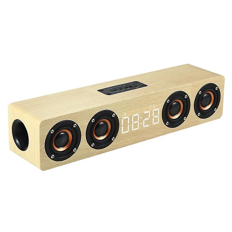 W8C Wooden Clock Subwoofer Bluetooth Speaker