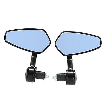 Black Pair Of Motorcycle End Bar Rearview Mirror Universal 7/8" Handle Bar 360swivel & Angle Adjustable Side View Mirrors