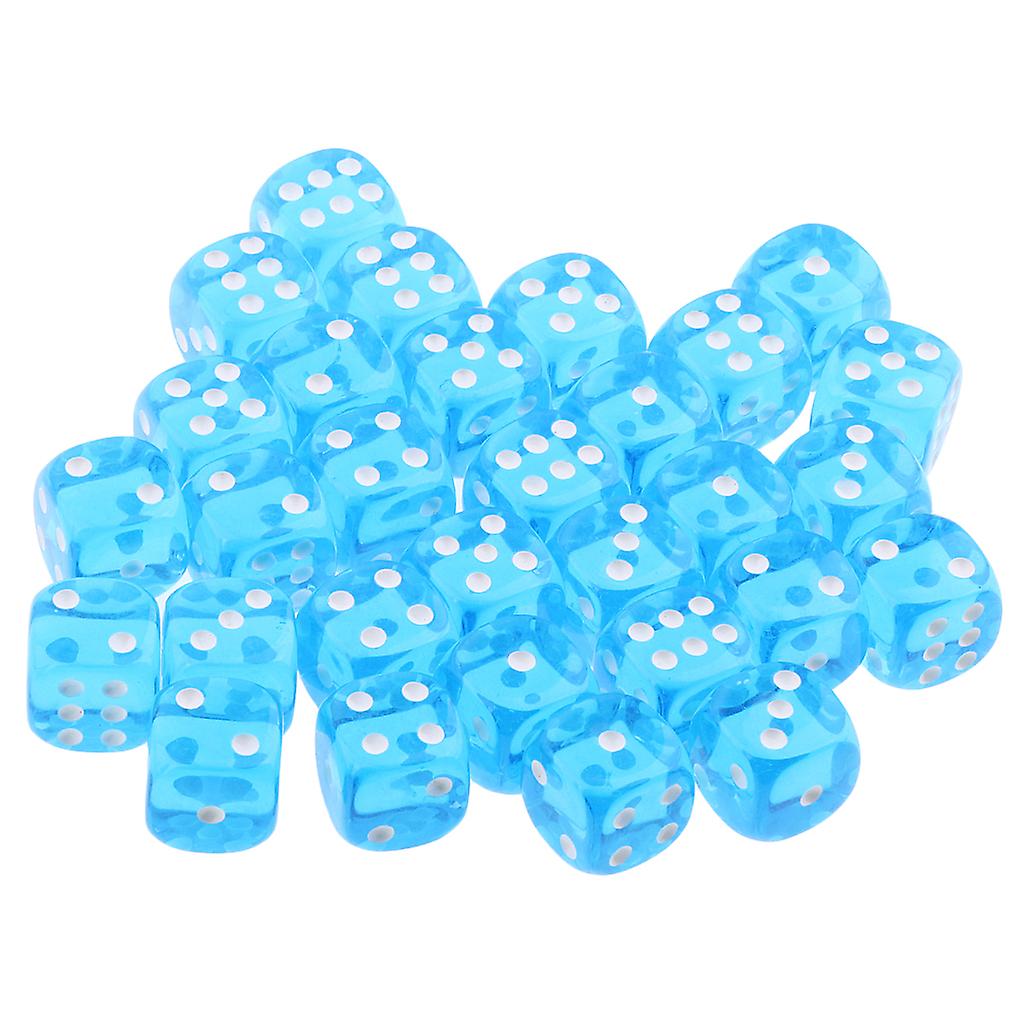 100 Translucent Colored Dice Set  6-sided Dice For Game Or Learning Math Green