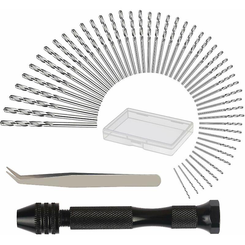 Candyse χέρι τρυπάνι χέρι τρυπάνι με 48 PC μίνι bit (0.6-3mm) χειρωνακτικά εργαλεία τρυπανιών για DIY διάτρηση