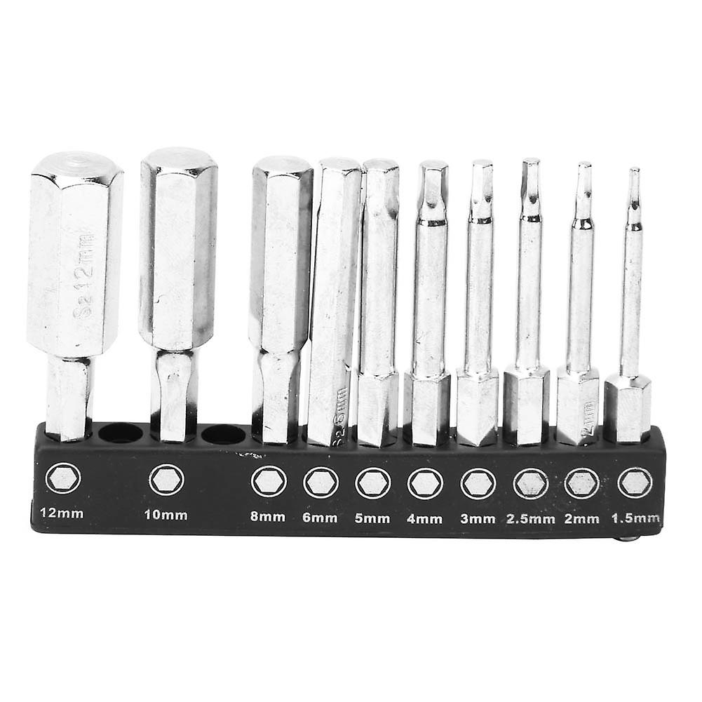 10PCS Hex Shank Screwdriver Bits Magnetic Bits 1.5-12mm 60mm Length