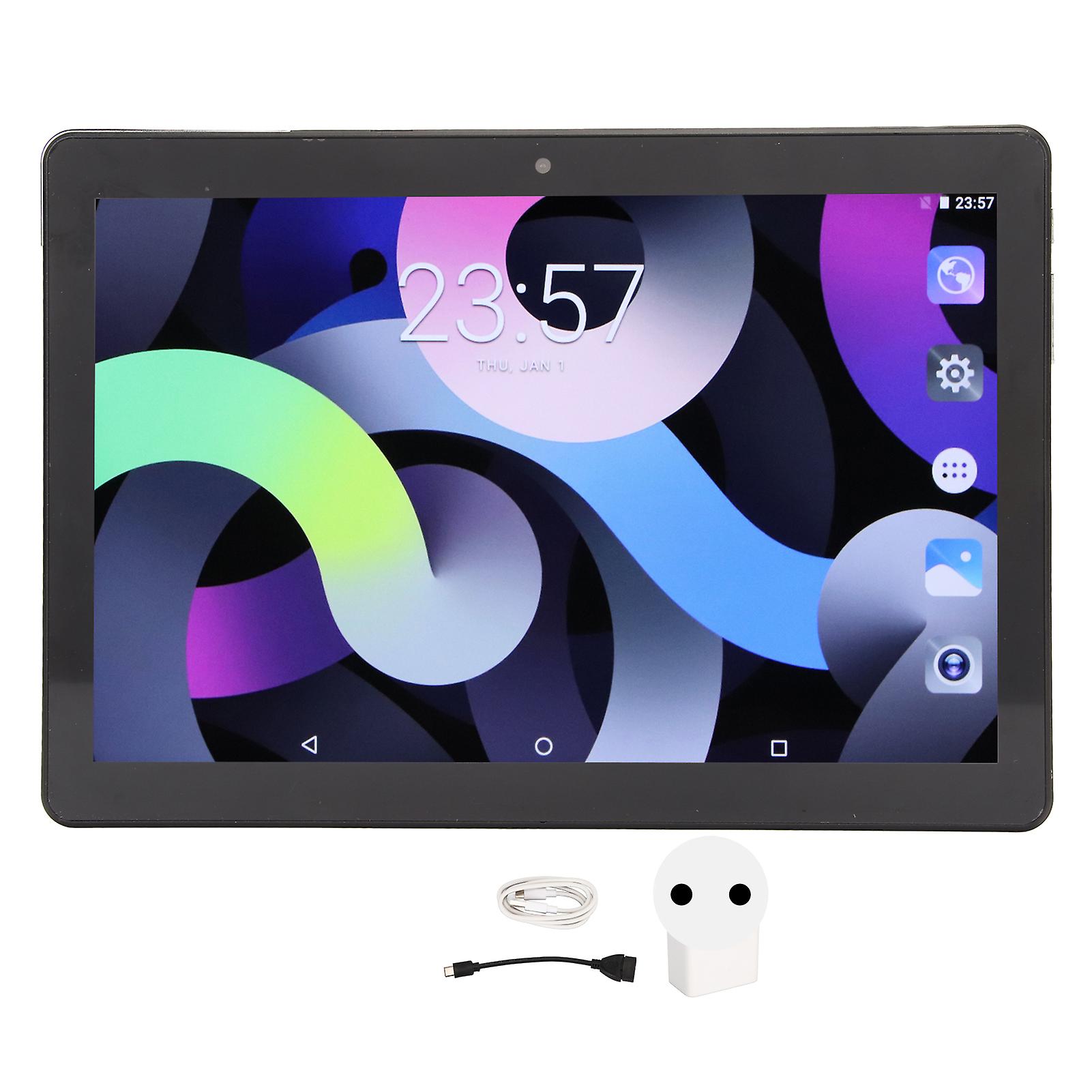 10.1 Inch Tablet Android 12 5G WiFi 4GB 64GB Octa Core 1920x1200 Dual Camera Grey EU Plug