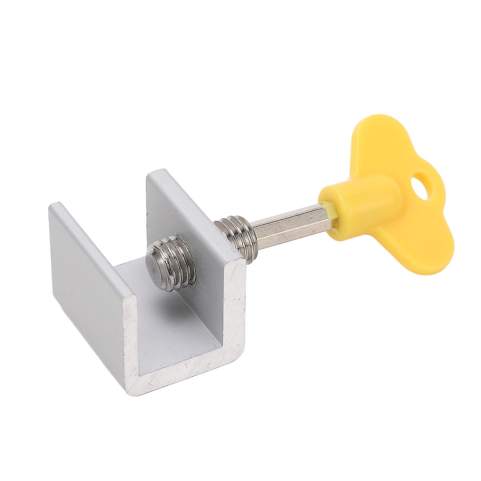4 Set Sliding Window Lock Door Limit Stopper Aluminum Alloy with 1 Key for Safety