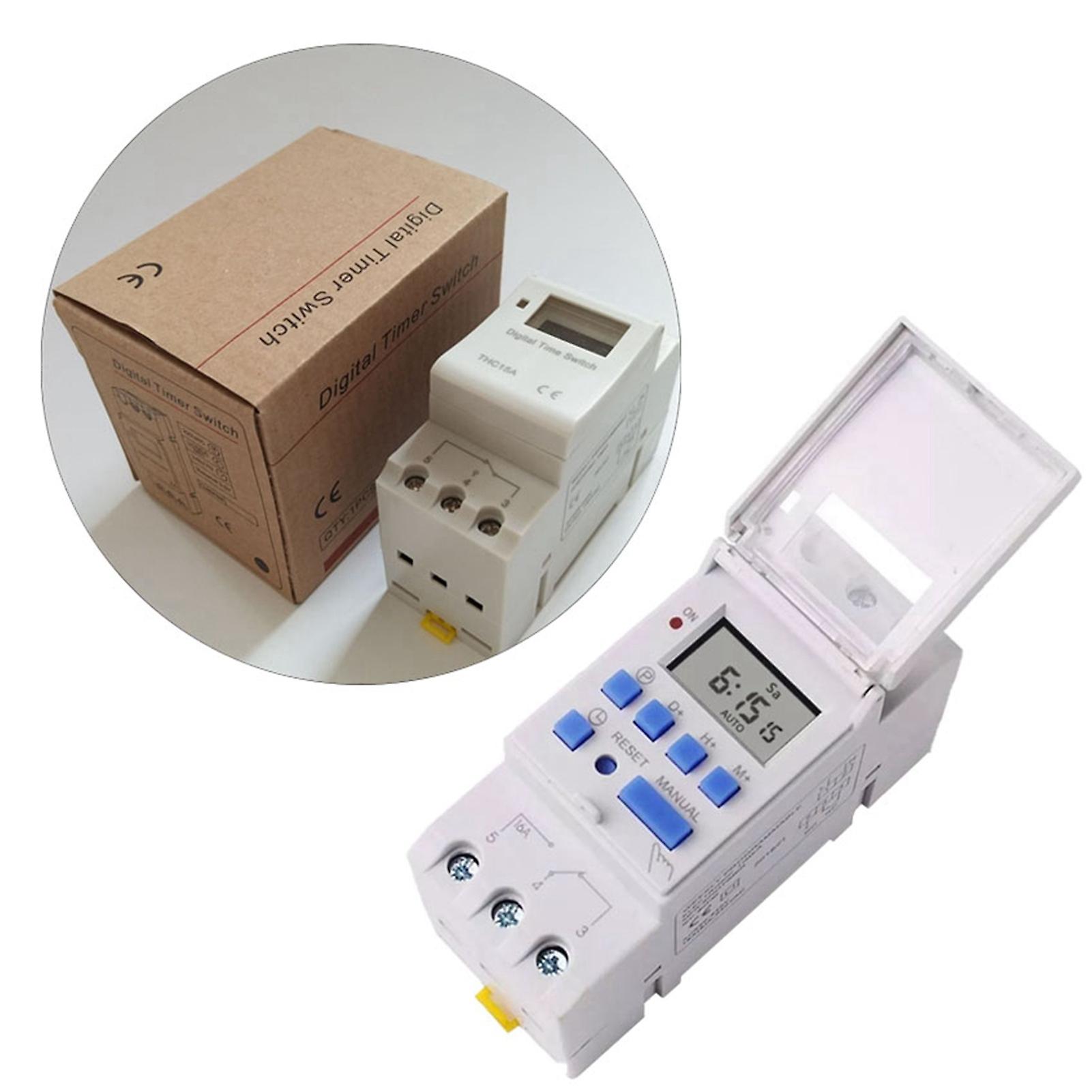 THC15A LCD Digital Timer Relay 16A 40mAh 36x86x65mm Flame PC