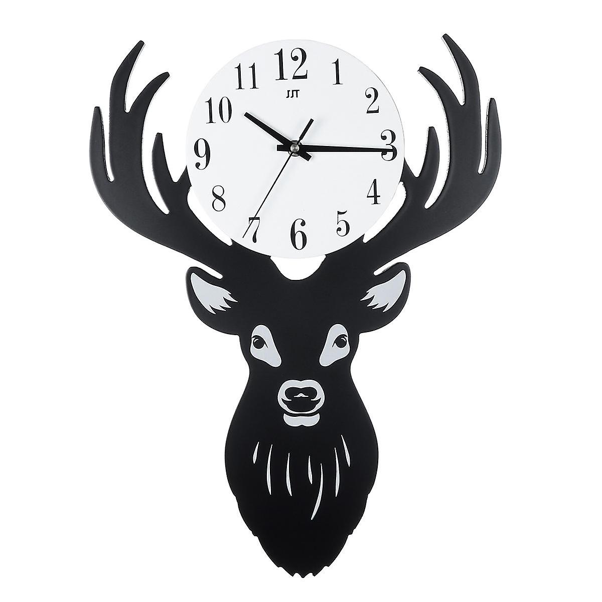 GreenZech Deer Head Wall Clock Density Fibreboard Home Living Room Nordic Minimalist