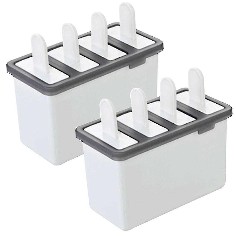 2 Pcs Ice Cream Molds Bpa Free Reusable 4 Molds
