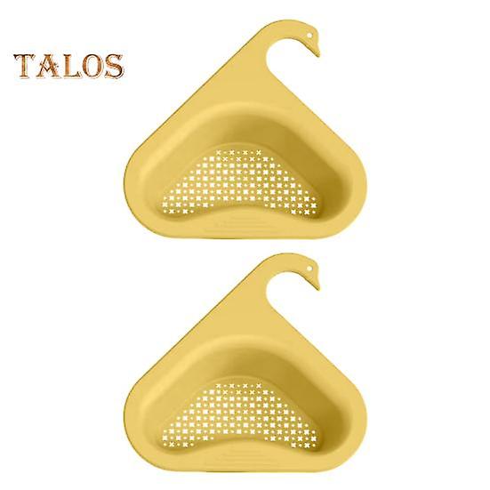 2Pcs Storage Basket Decorative Fine Workmanship Lightweight Innovative Triangular Swan Shape Sink Basket Kitchen Supplies