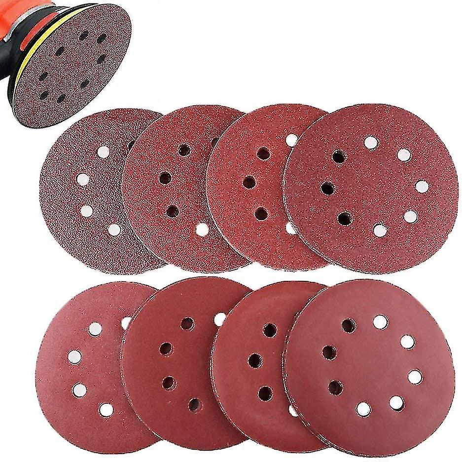80-Pack 125mm Sanding Discs with Nylon Attachment - Abrasive Sandpaper