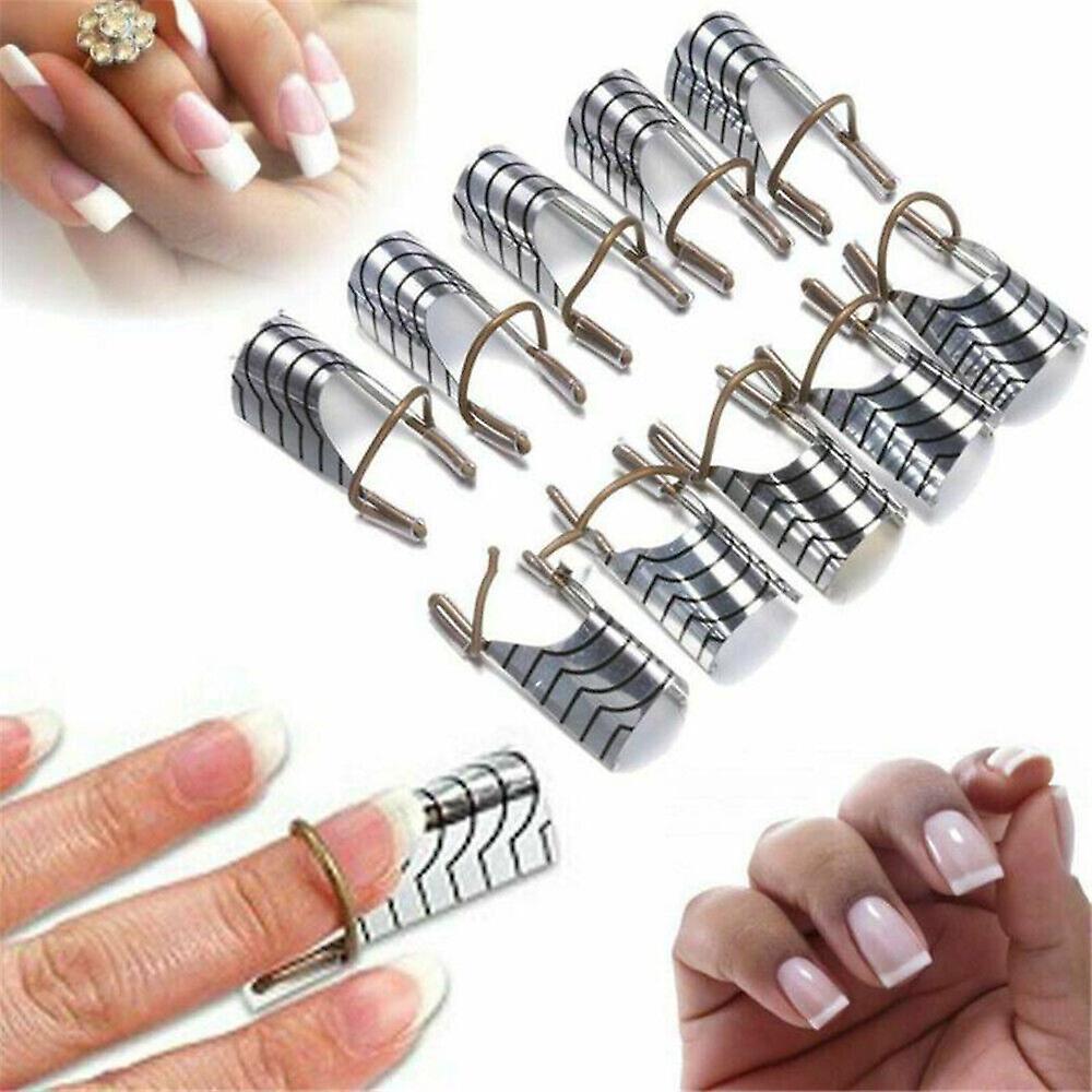 Pack of 10 stencils in silver for gel and acrylic reusable modeling stencils