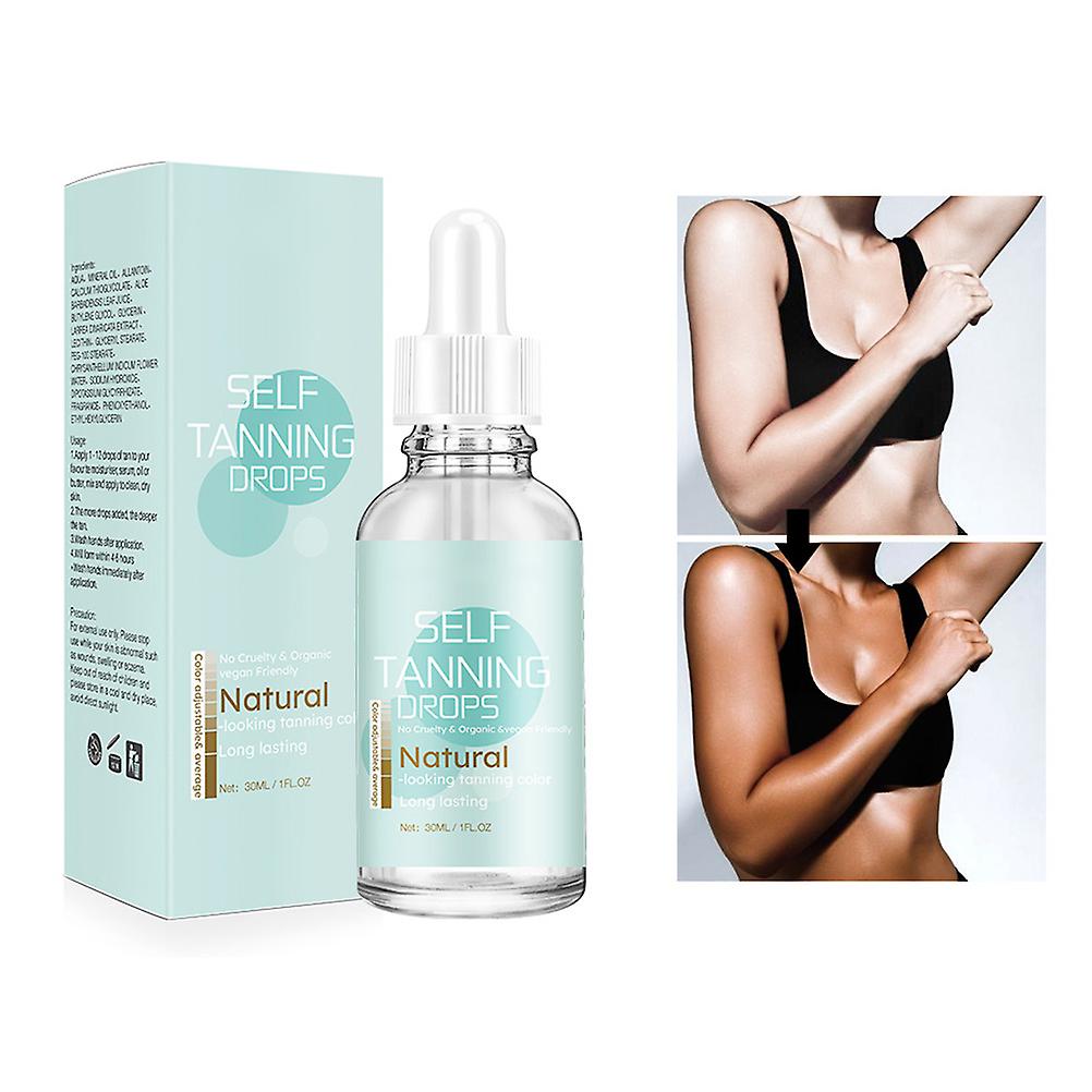 30ml Self Tanning Drops for Face and Body, Sunless Bronzing Oil for Natural Darker Tan, Moisturizing Skin Enhancer