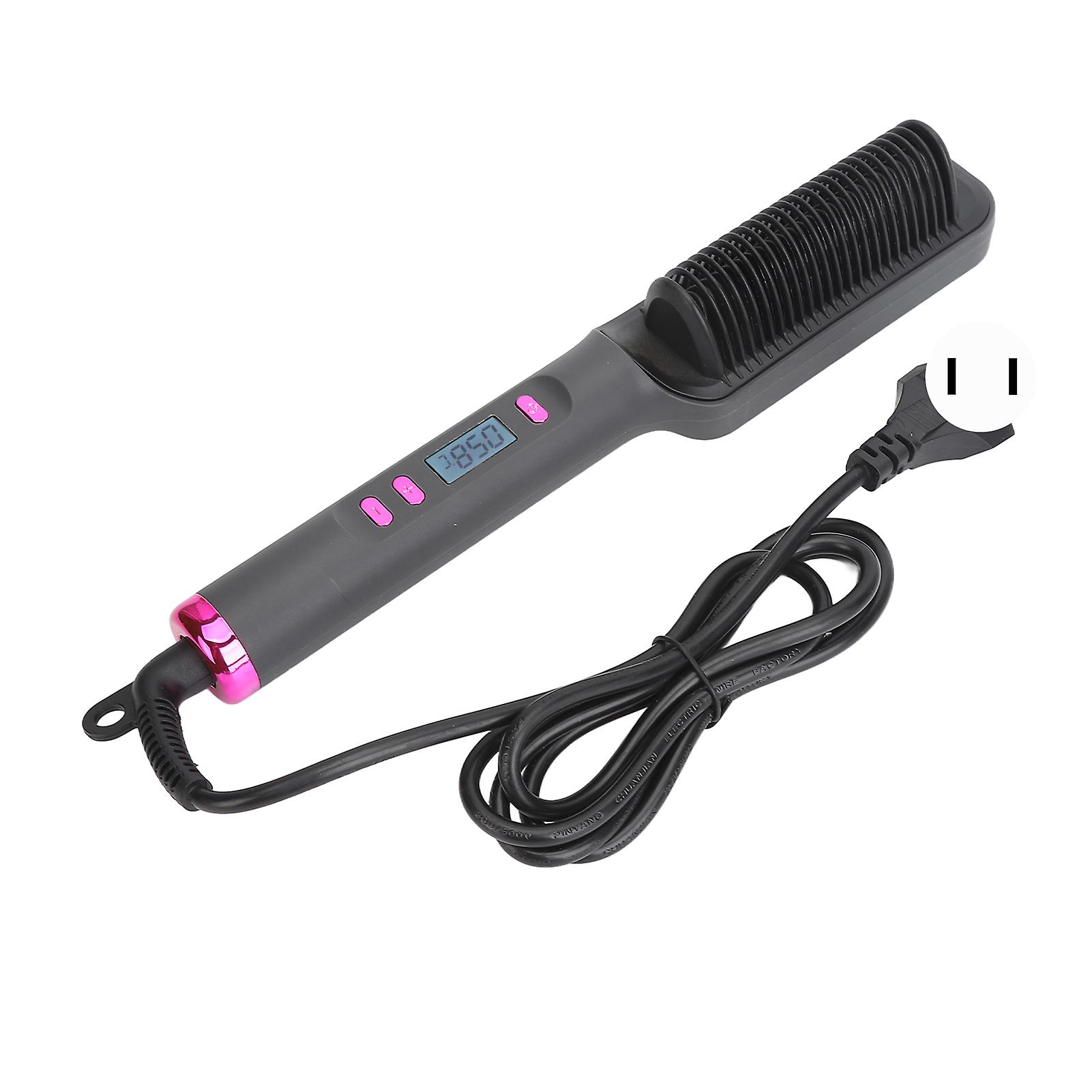 Hair Straightener Brush with 3D Teeth, Multi Temperature Modes, PTC Uniform Heating, Negative Ion Technology, Auto Off Straightening Comb