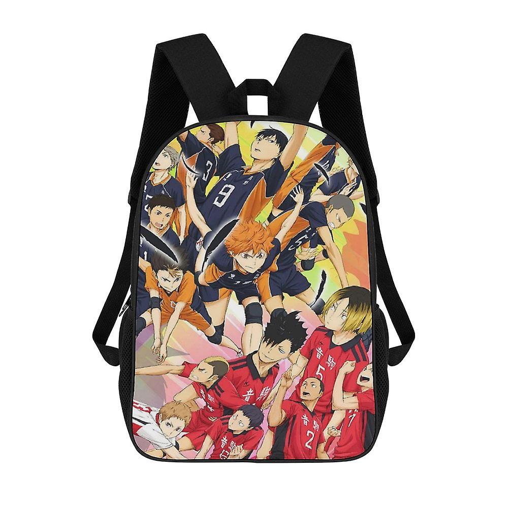 أنيمي هايكيو !! حقيبة ظهر للبالغين ذات سعة كبيرة 17 بوصة ، حقيبة مدرسية عادية وبسيطة ، مناسبة للمدرسة والمكتب وتخزين السفر وسيناريوهات أخرى