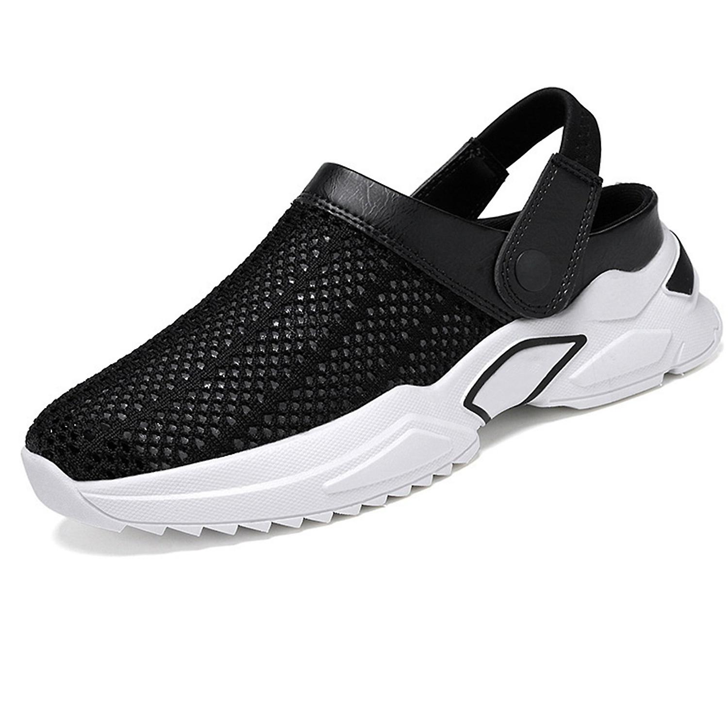 Mens Mesh Breathable Clogs Garden Shoes Adjustable Back Strap Walking Slippers Orthopedic with Arch 