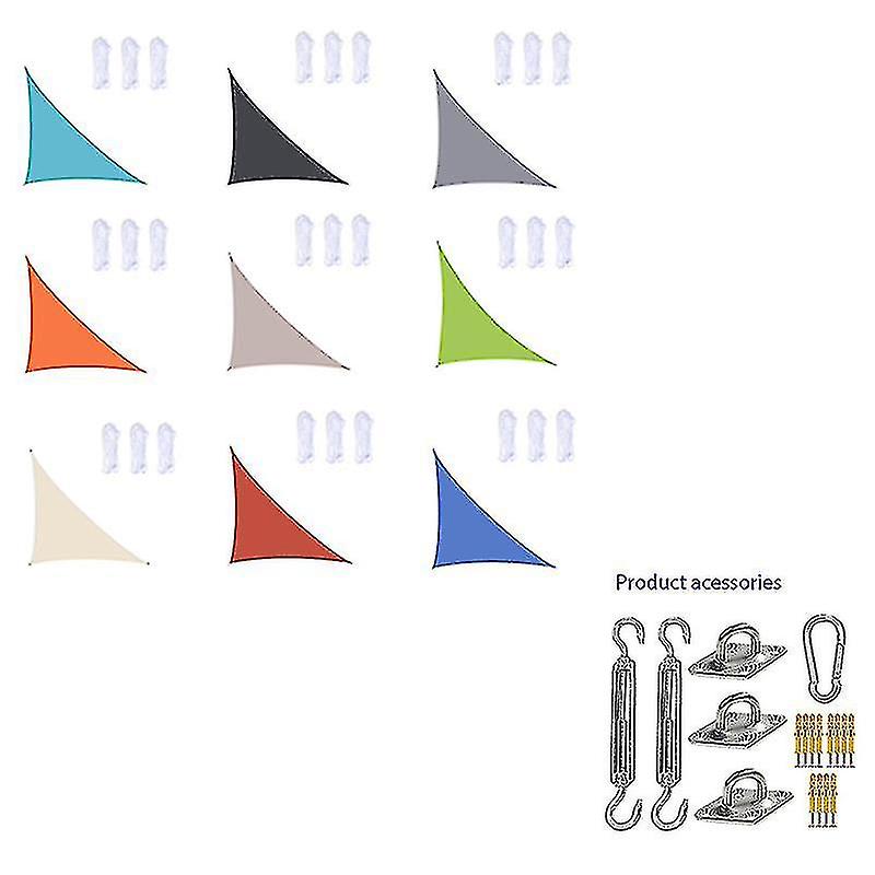 3x3x4.3m/4x4x5.7m/5x5x7.1m עמיד למים שמש צל מפרש משולש עבור גן פטיו חיצוני Awings בריכת חופה סוכך מחנאות שמשיות חיצוניות Sunshad