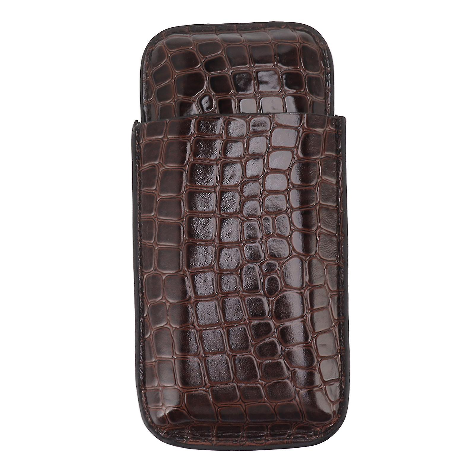 Leather Portable Holding 3 Cigars Practical Travel Cigar Humidor for Man