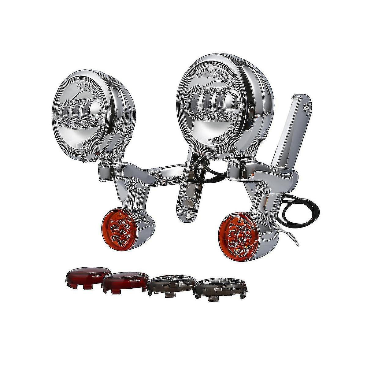 Motorcycle Turn Signal Led Spotlight Fog Light Bracket For Harley Road King Flhr 1994-2013 Electra S
