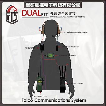 PTT Double Canal FCS CNC MPU5 Noir - Poussoir Simple/double Tactique Radio Militaire - Neuf