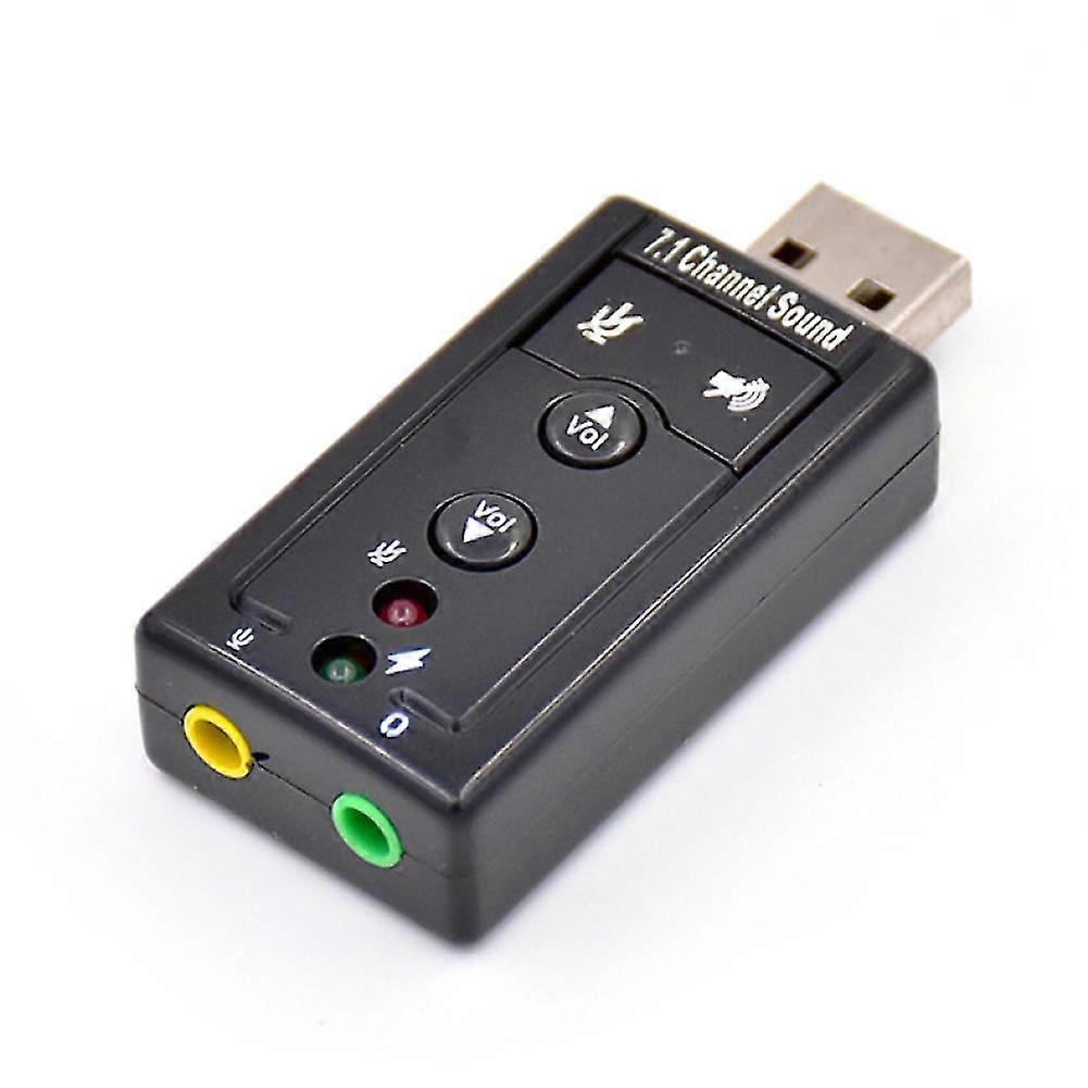 USB External 7.1 Channel Sound Card 3.5mm Jack Microphone Audio Adapter for PC