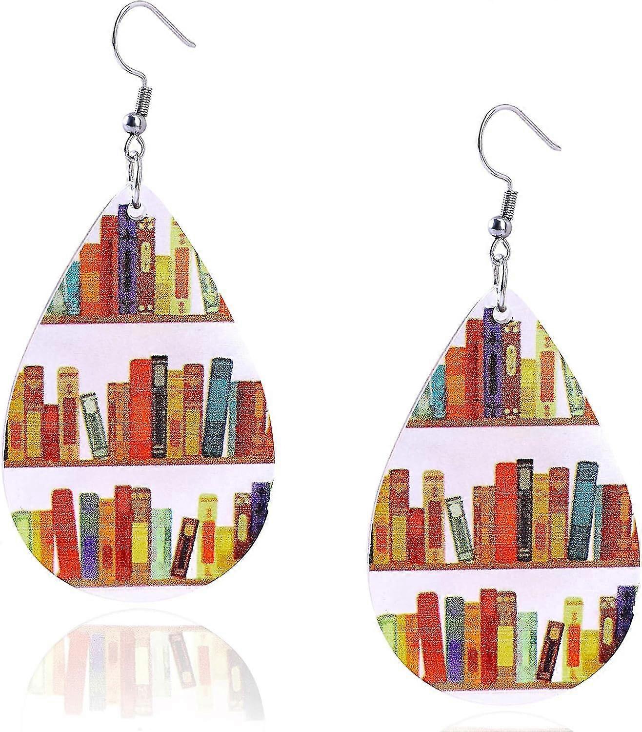 Earrings For - Acrylic Dangle Library Bookshelf Earrings
