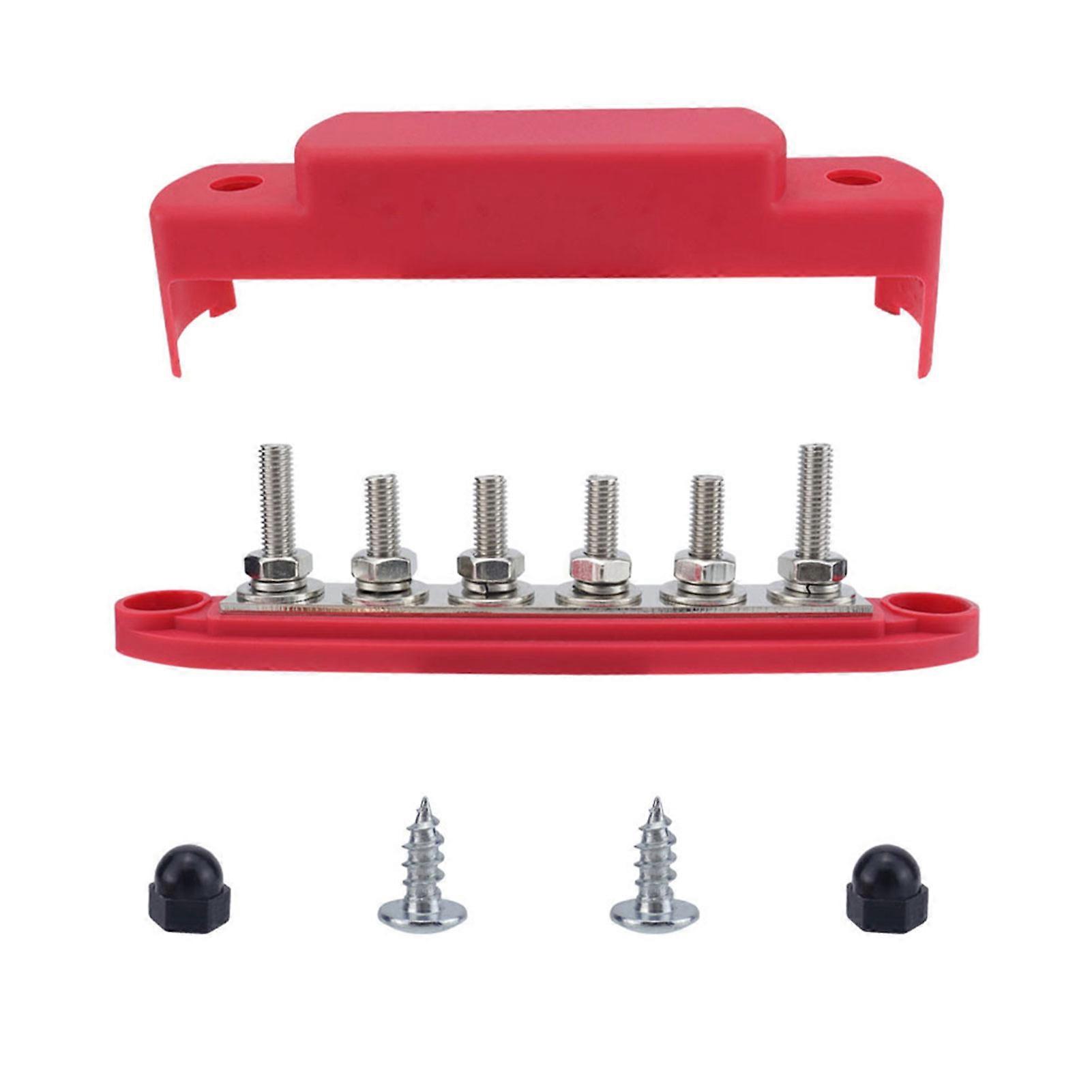 Large 6 Point Terminal Busbar Single Row Reinforced Base Marine RV Busbar for Boat Truck