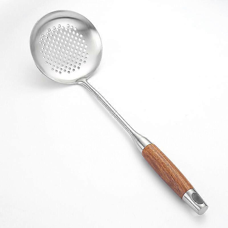 Open ladle for wok with wooden handle 304 stainless steel