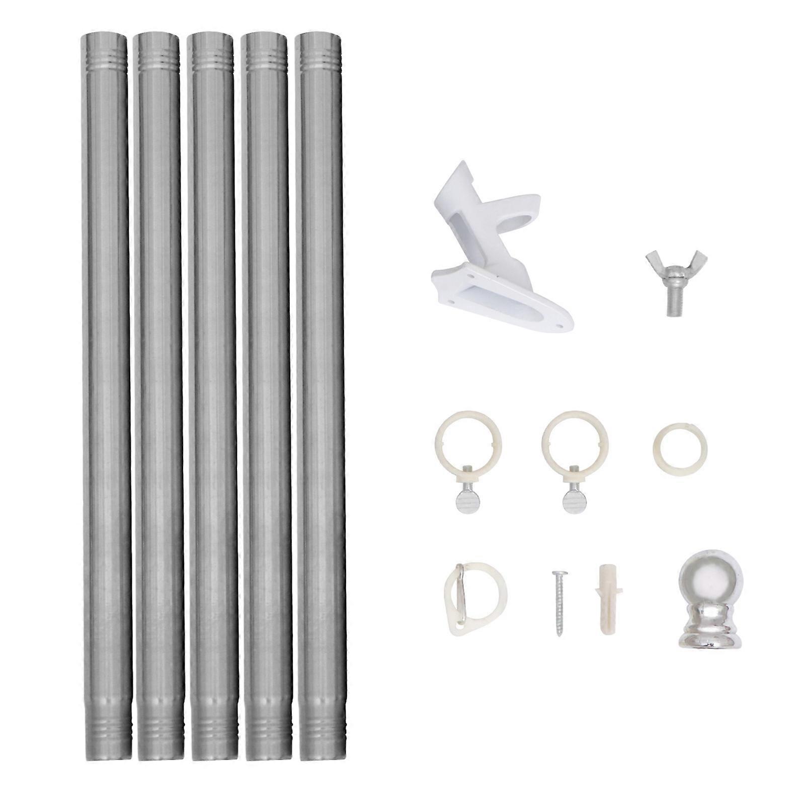 1 Set Flag Pole with Bracket Professional Outdoor Flagpole Kit (Base with Random Color)