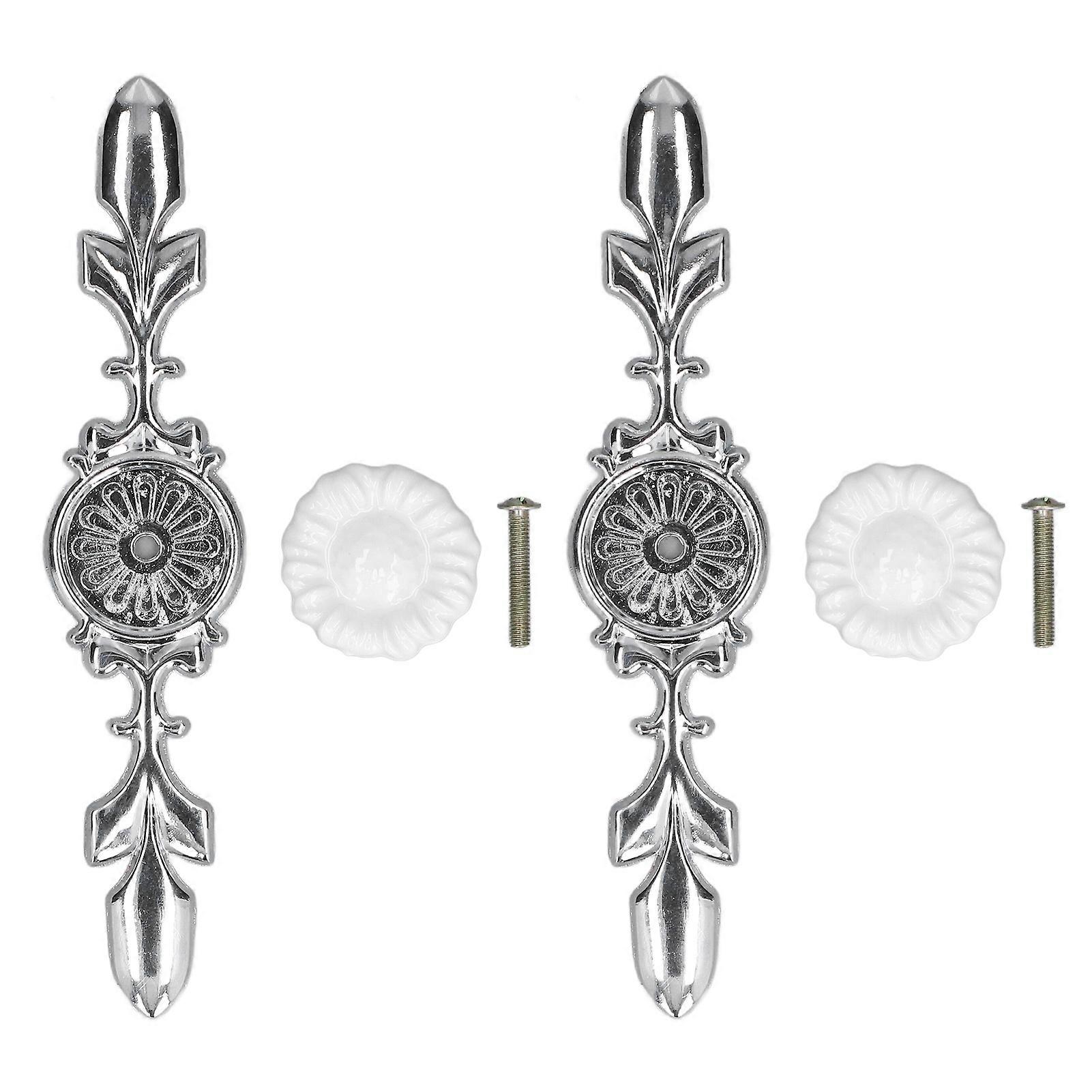 2 Set Drawer Knobs Pull Handles Ceramics Cabinet Cupboard Door Decorative Knobs With Plate For Kitchen Bathroom Office1088d Sunflower