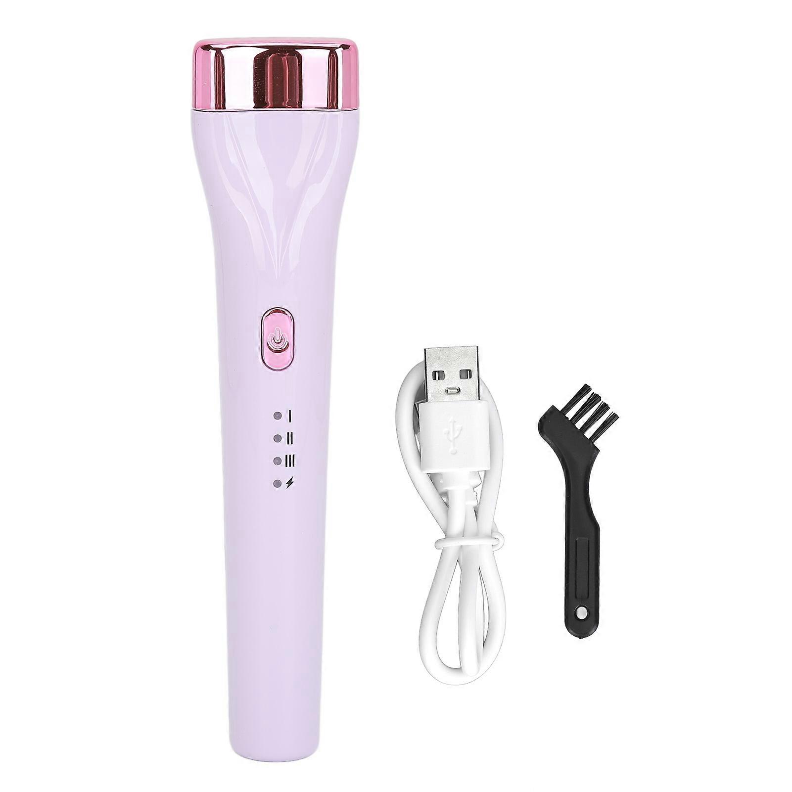 360 Degrees Push Heated Eyelash Curler Long Lasting 3 Temperature Gears Push Up Eyelash Curler With Brush Purple