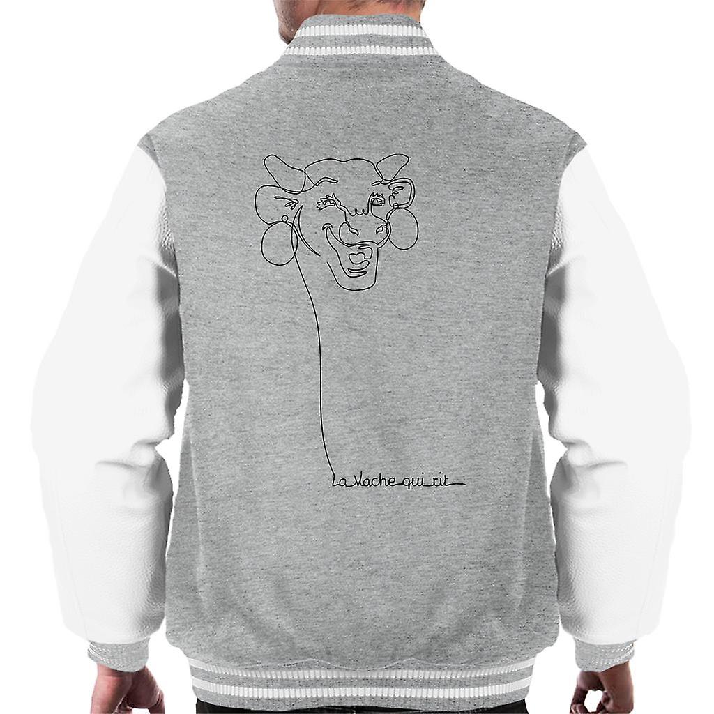 A vaca rindo esboço manuscrito jaqueta varsity masculina