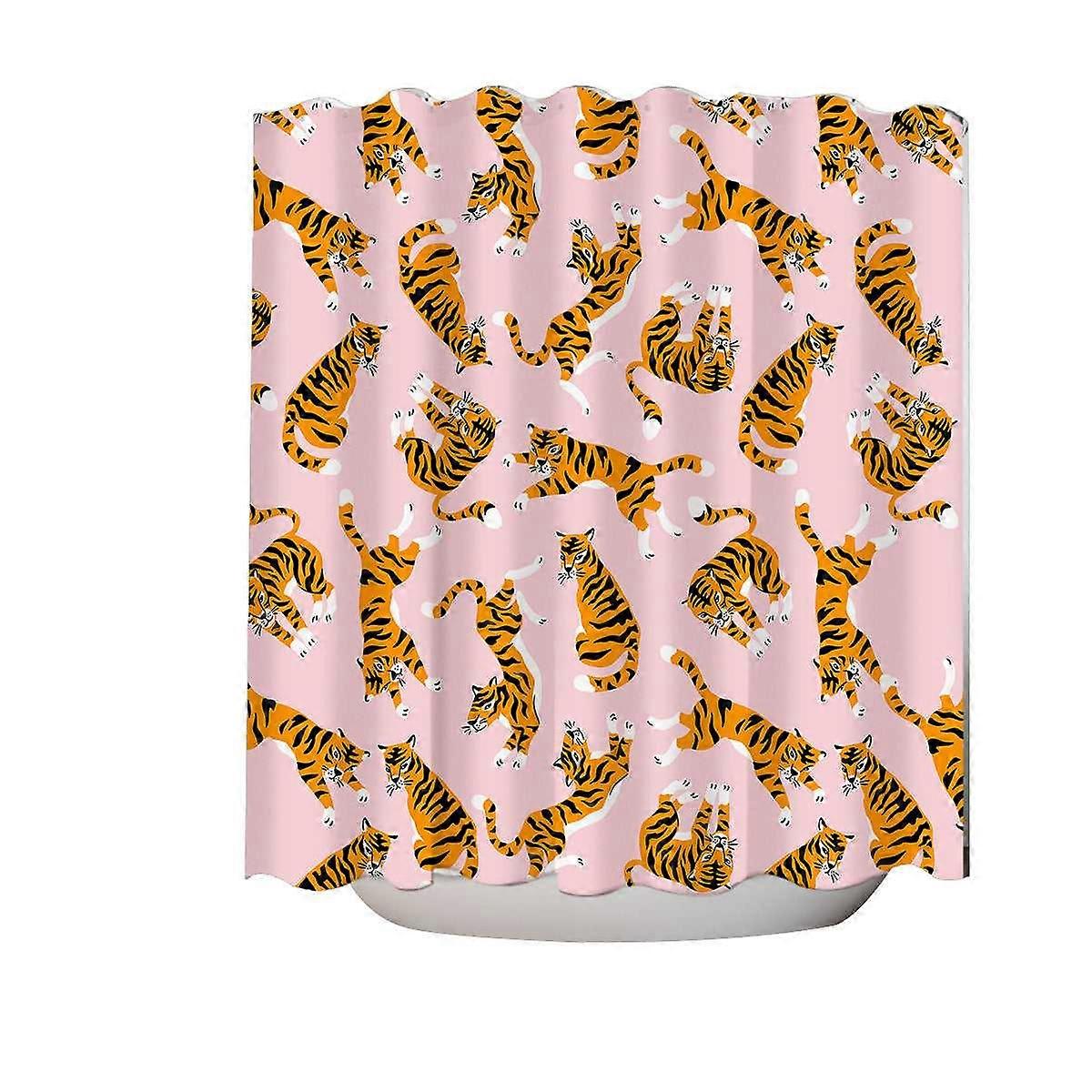 Cute Tiger Pattern Shower Curtain